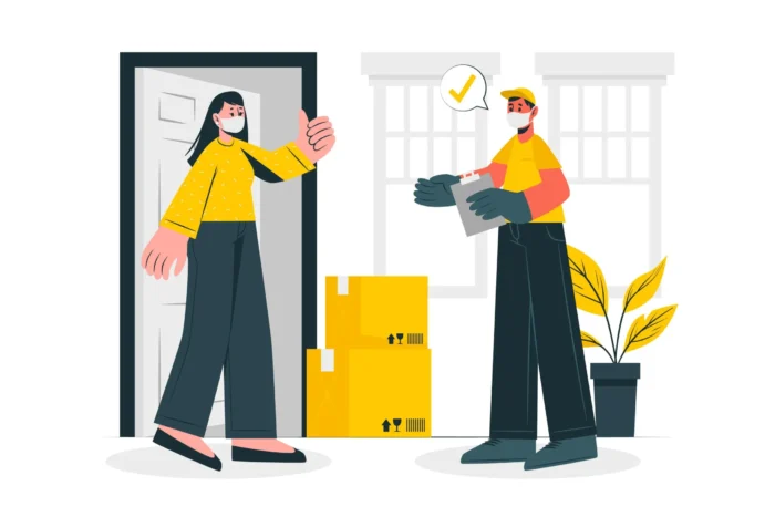 a affordable movers in dubai chatting with a lady